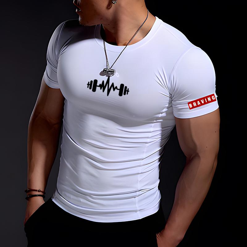 2026 New Fashion Men's T-shirts Casual Comfortable Tight-Fitting T-shirt Sports Gym Sportswear Quick-Drying Breathable T Shirt