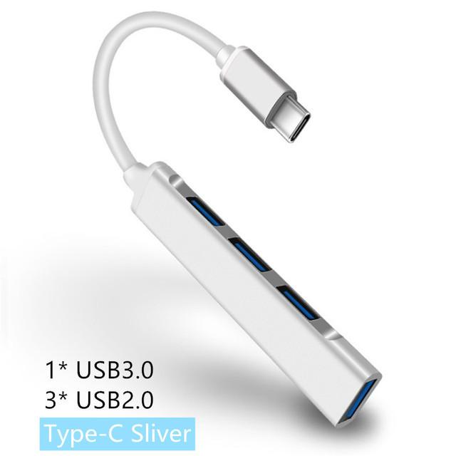 Aluminum Alloy Splitter Multi-function One Drag Four Hubs Hub Expander High-speed Computer Multi Interface Dock