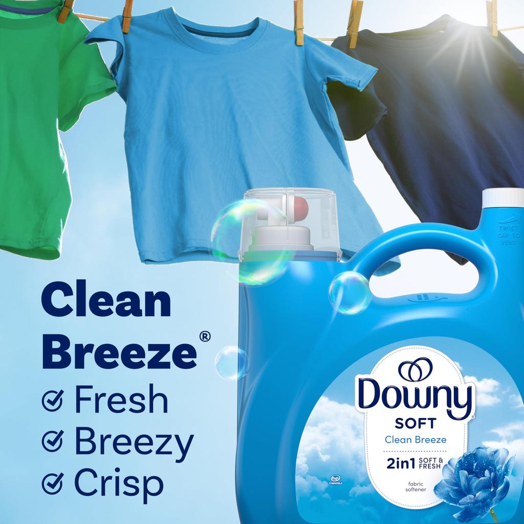 Downy Clean Breeze Liquid Fabric Conditioner 140 fl 190 loads (Fabric Softener), oz,