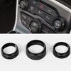 3PCS Black Climate Volume Turn Knob Ring Cover For 14-21 Jeep Grand Cherokee