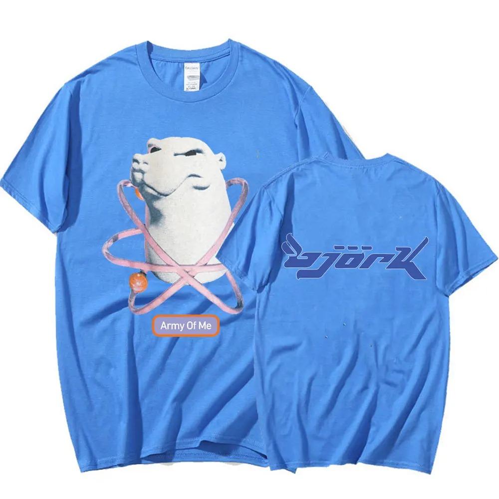 90s Singer Bjork Army of Me Bear Music Album T Shirt Fashion Casual Short Sleeve Tshirt Men Women Hip Hop Oversized Male T-shirt