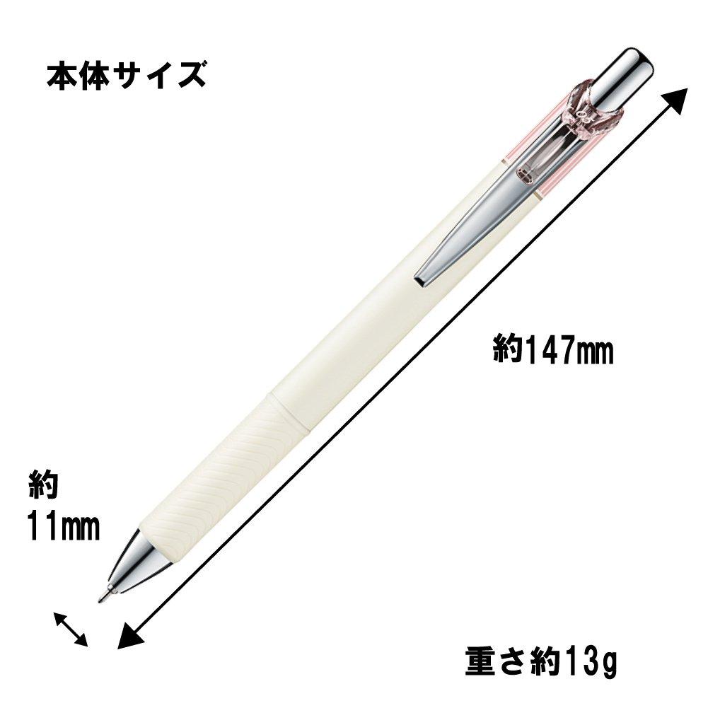 Pentel EnerGel Clena Gel Ballpoint Classic 10 Pens Pens, 0.5mm, Pink, Black, BLN75LP-A,