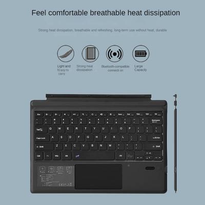 Tablet-Tastatur & für Microsoft Surface Schutzhülle Pro Schwarz Kabellose Bluetooth-kompatible Tastatur
