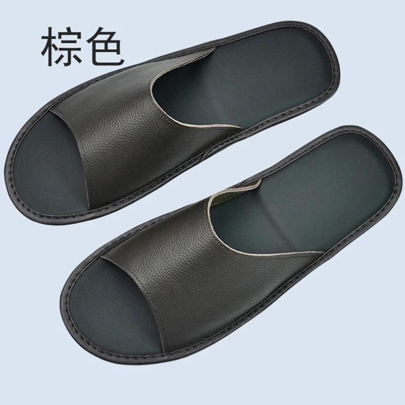 Prawdziwe Skórzane Kapcie Domowe Kapcie Letnie Sandały z Odkrytymi Palcami Męskie Damskie dla Seniorów Casualowe Jednosuwkowe Buty