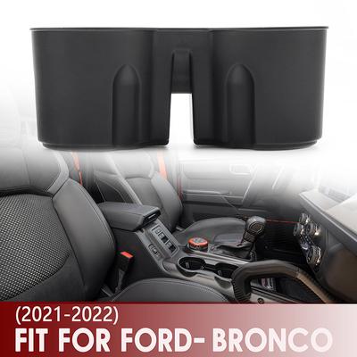 Fit For Ford Bronco   2/4 Door Black Inner Central Drinks Cup Holder Console Insert Cup Holder Kit Car Interior