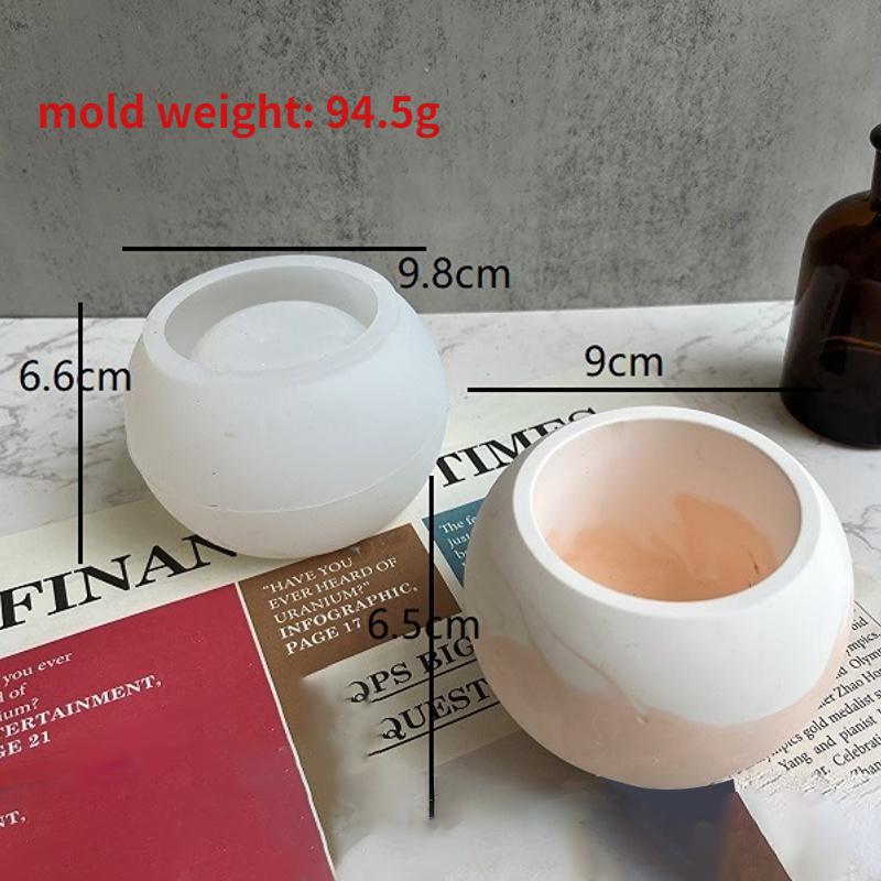 Round Gypsum Flower Pot Mold DIY Concrete Cement Candle Jar Silicone Molds Epoxy Resin Storage Box Handicraft Mould Home Decor