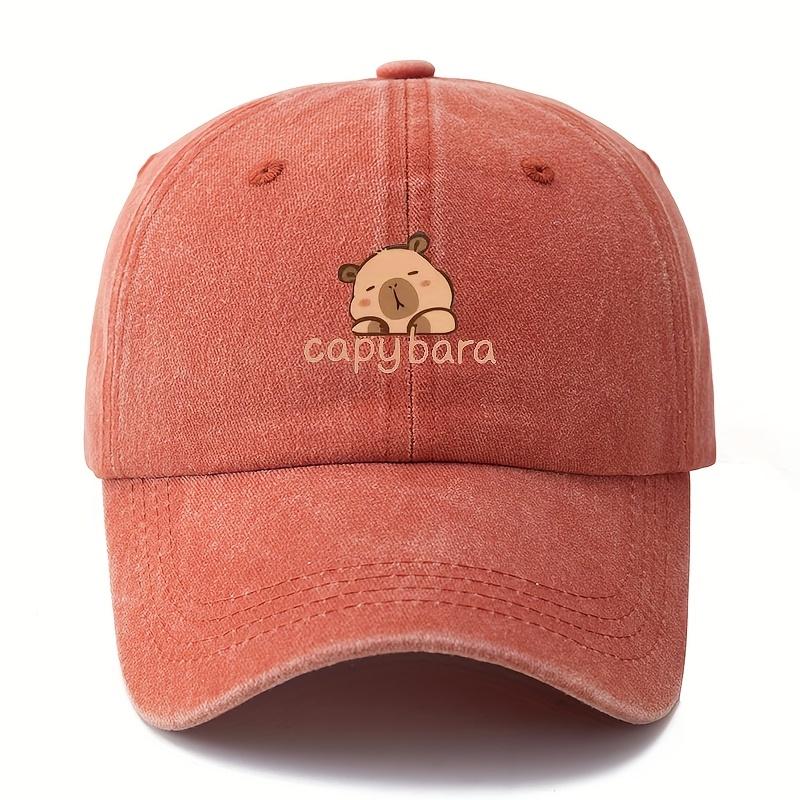 Unisex Capybara Hat Printed Baseball Cap Retro Washed Casual Outdoor Cap
