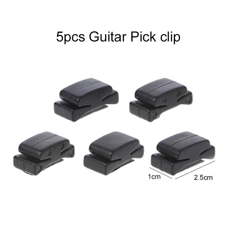 5Pcs Black Rubber Guitar Pick Holder with Guitar Pick Fix On Headstock for Guitar Bass Ukulele Cute Guitar Accessories TMZ