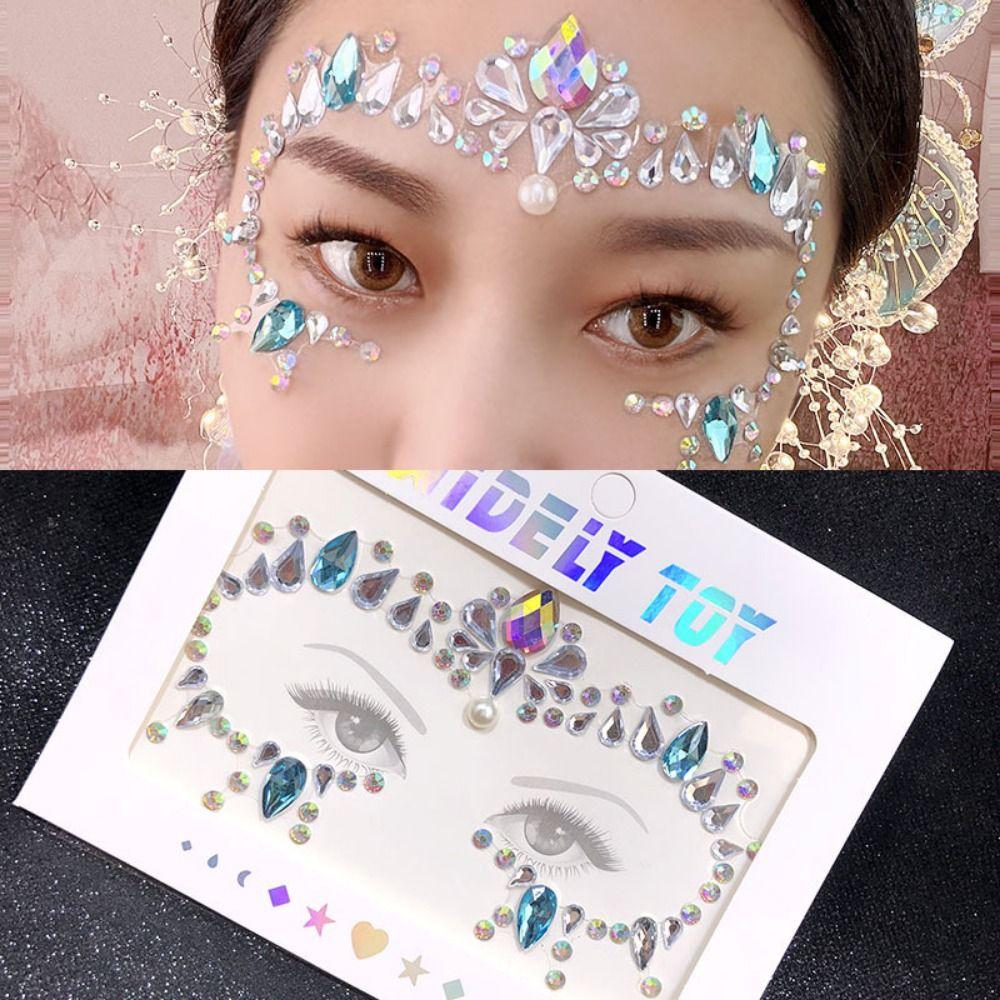 Glue Free Crystal Facials Sticker Waterproof Temporary Tattoo Sticker  Eyebrow