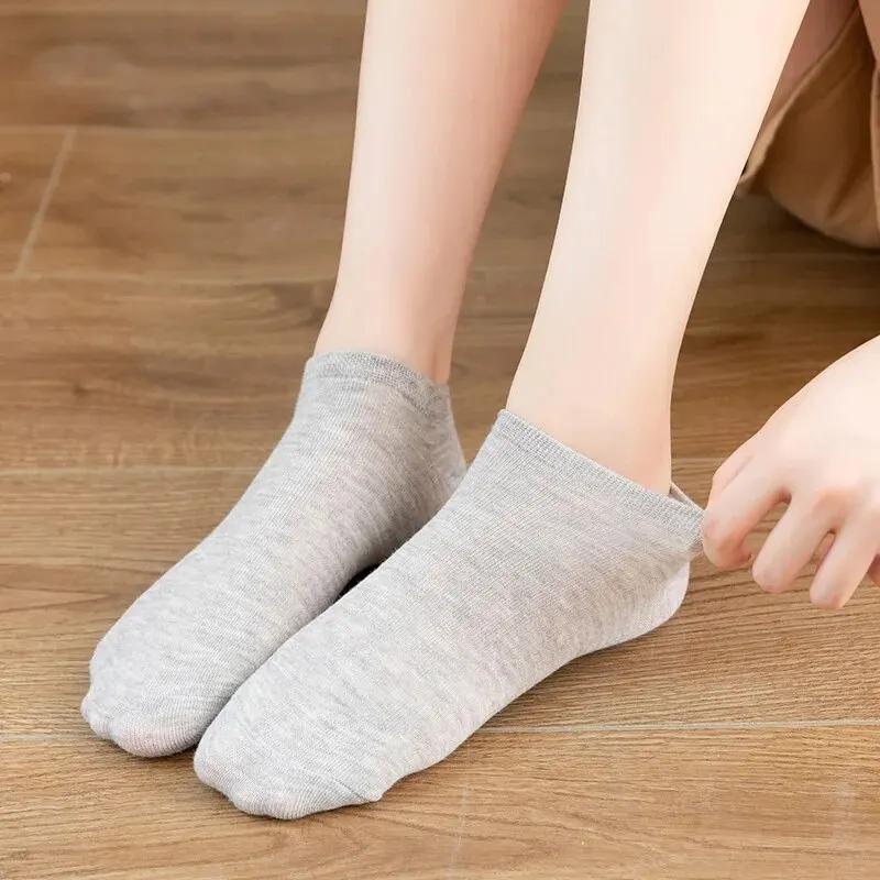 10 Pairs of Colored Cotton WOMEN'S Short Socks, Ankle Breathable Mesh Sports Socks, Casual Sports, Summer Thin Socks, Solid Colo