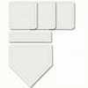5 Pieces Rubber Bases with Pitcher's Plate Flat Baseball Base Set Tear-Resistant