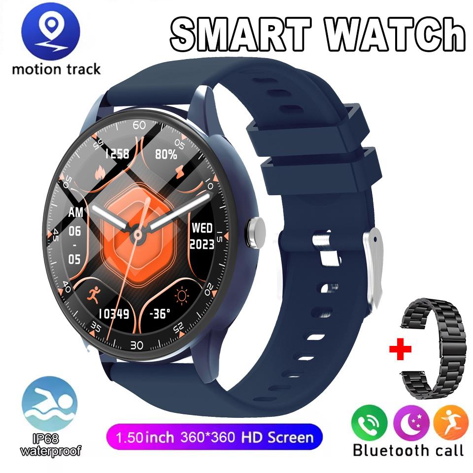 Smartwatch 1,50-Zoll HD-Bildschirm Bluetooth-Anruf Benachrichtigung IP68 Wasserdicht Multi-Sport-Modus Smartwatch Herren Damen