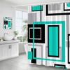 Creative Geometric Pink Shower Curtain Black Grey Square Pattern Modern Polyester Fabric Home Bathroom Curtains Decor With Hooks