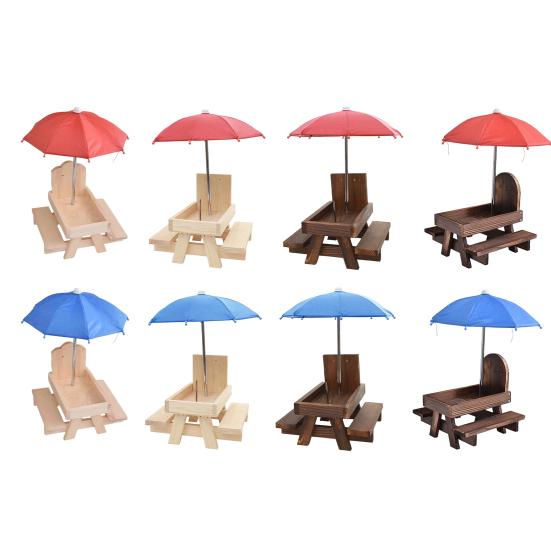 Baizihuahu Squirrel Feeder with Umbrella, Feeders for Outside, Picnic Table Feeder, Chipmunk Hold Corn, Corn Cob, Peanut Garden Yard Patio Tree Decor