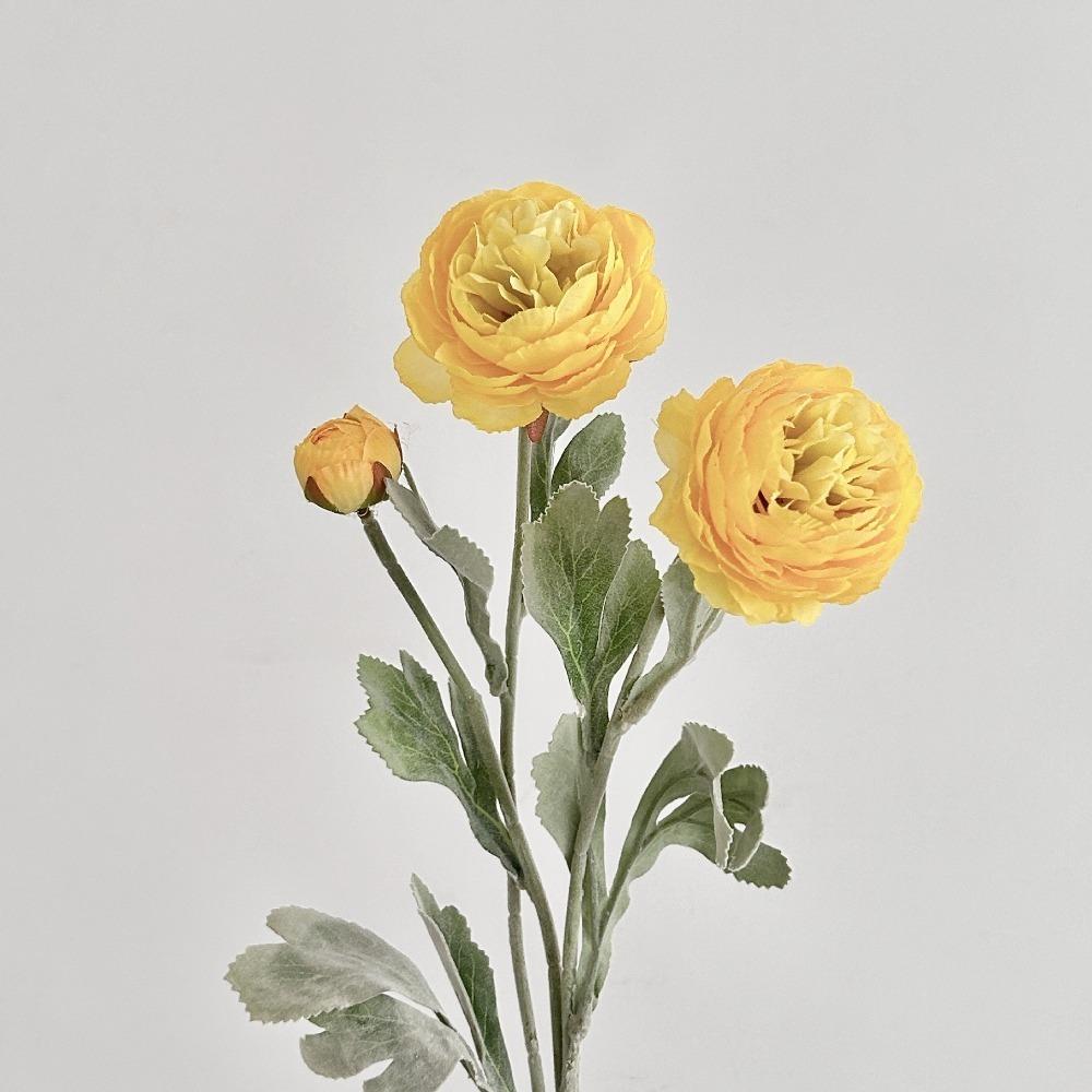 

50CM Velvet Silk Flower 3 Head Artificial Flower Wedding Home Living Room Decoration жёлтый