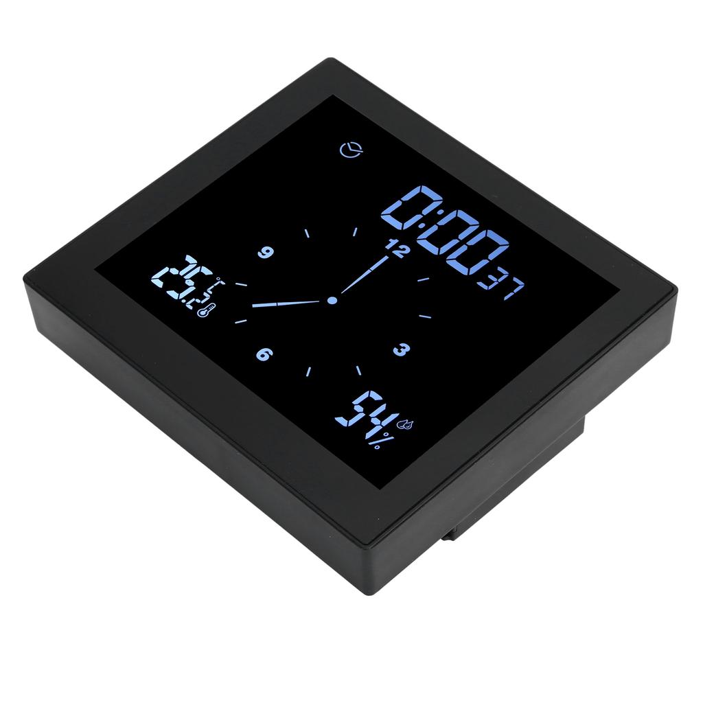 TS-WP10 Shower Clock Innovative Timer Waterproof Thermometer Hygrometer Bathroom Supply(Black )