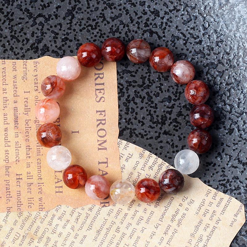 Multi-inclusions Crystal Beads Bracelets for Women Natural Tanzanian Saffron Flower Crystal Bracelets Soothing the Mood Jewelry