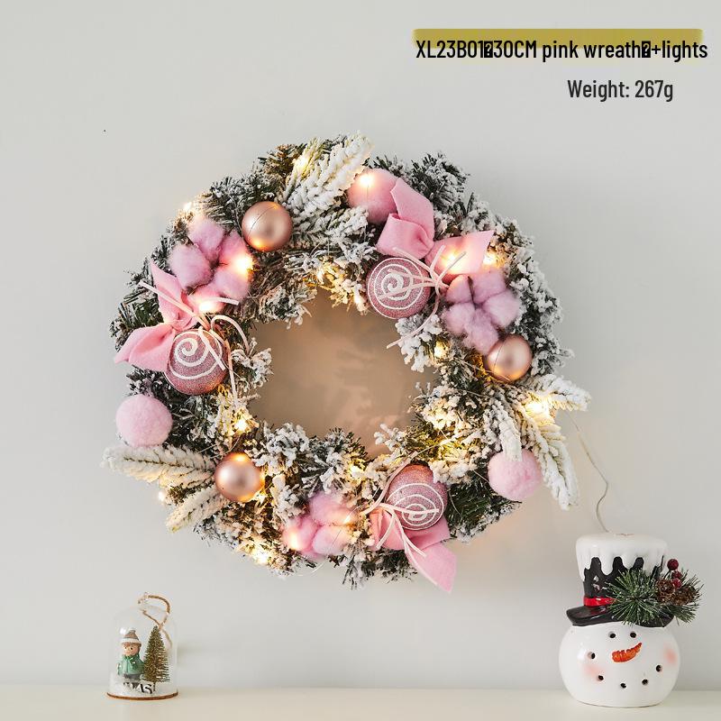Luminous Christmas Wreath: Festive Door & Wall Decoration for Bar & Mall Scenes
