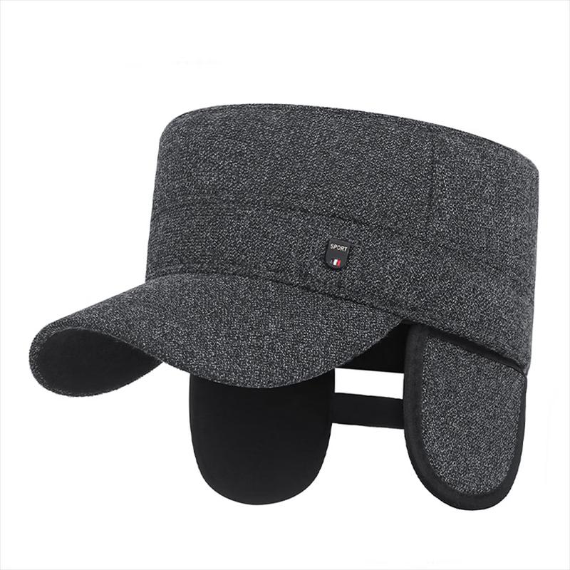 Men's Winter Warm Flat Top Ear Flap Cap