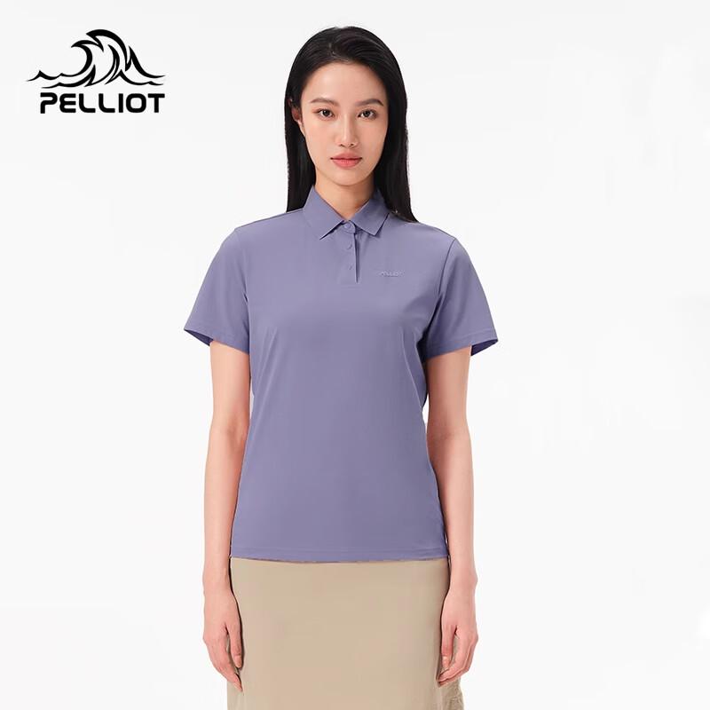 

PELLIOT Женская повседневная дышащая эластичная футболка-поло с коротким рукавом 12421552 S
