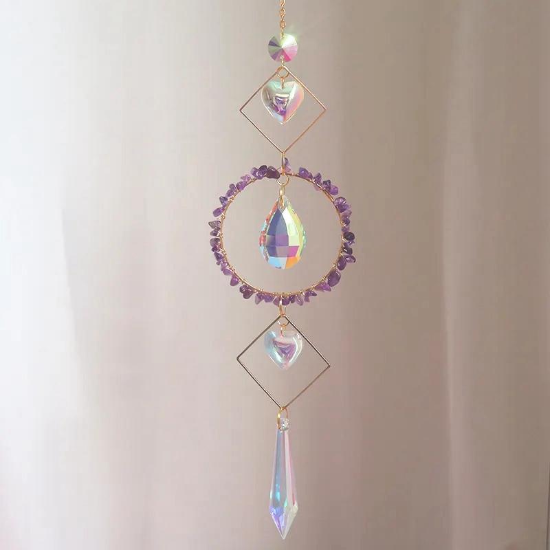 40cm Crystal Wind Chimes Prism Sun Catcher Outdoor Hanging Ornament Home Garden Decorations Car Accessories Suncatchers