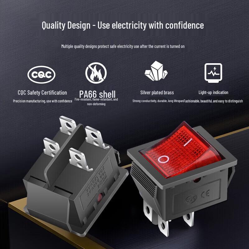 HUIJUN KCD4 Rocker Power Switch with LED Indicator