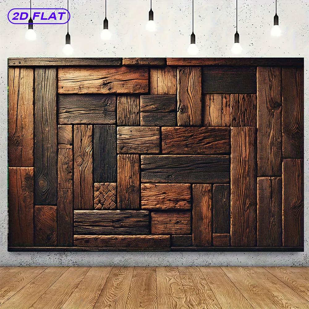 1 piece 2D flat large dark wood wall background, suitable for home decoration, home and garden activities