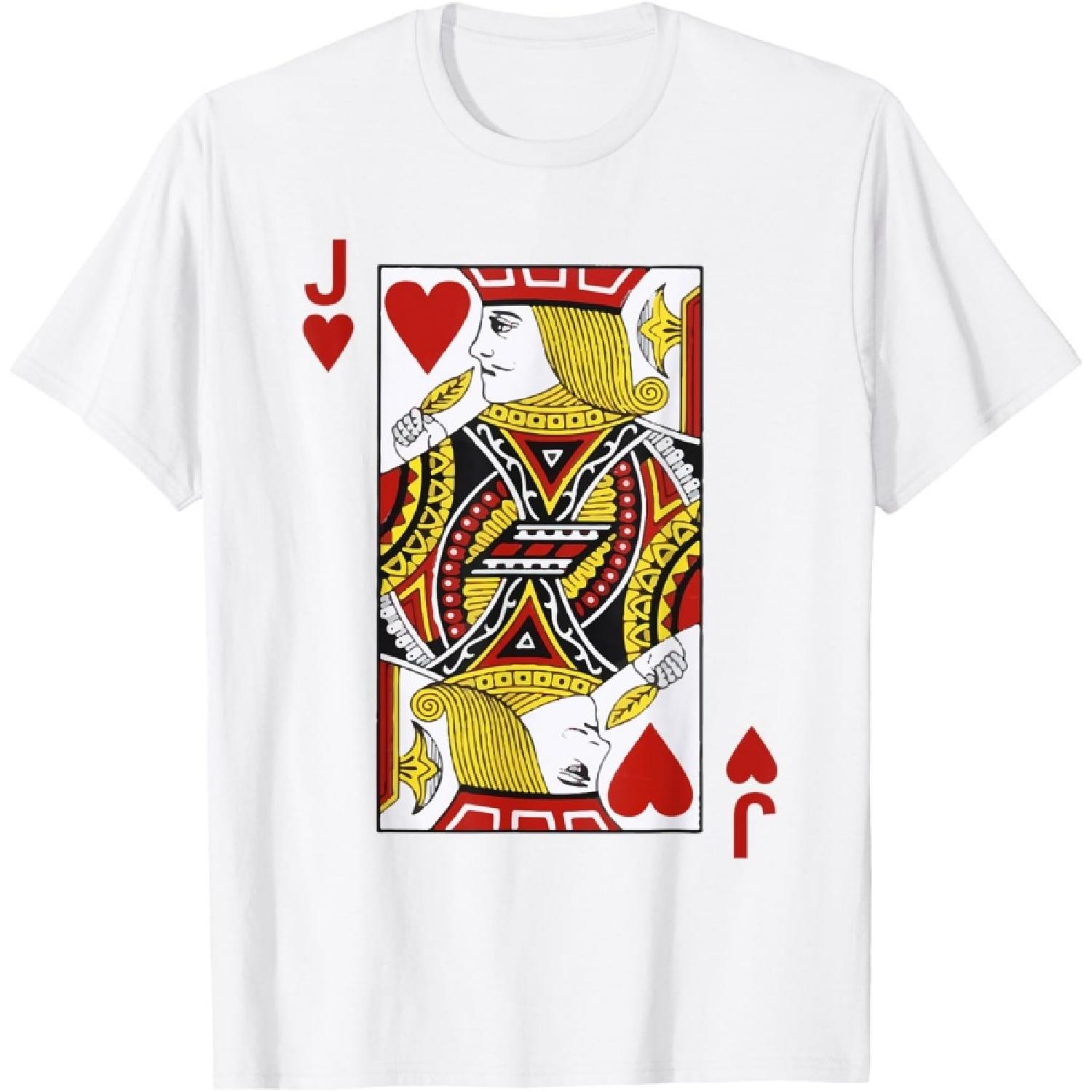 Jack of hearts Tshirt Blackjack Cards Poker 21 JTee shirt T-Shirt XXXXXL белый