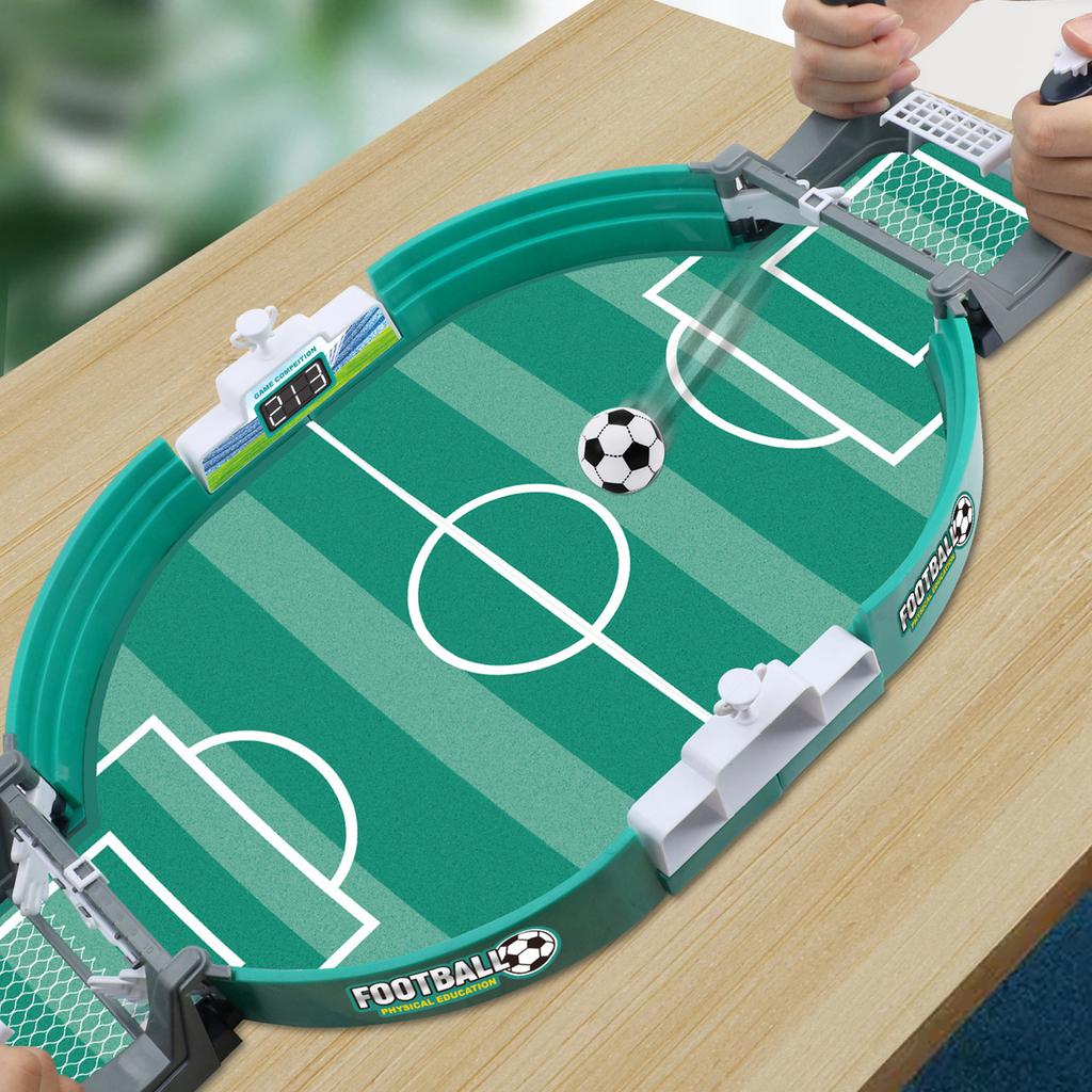 Mini Football Game Interactive Tabletop Football Soccer Board Game with 10 Balls for Adults Kids Family Game Night Green