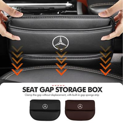 AABCR1 For Benz Car Seat Gap Storage Box Leather Storage Pocket Keys Card Phone Holder Accessories AMG Exclusive W204 W222 W205 W203