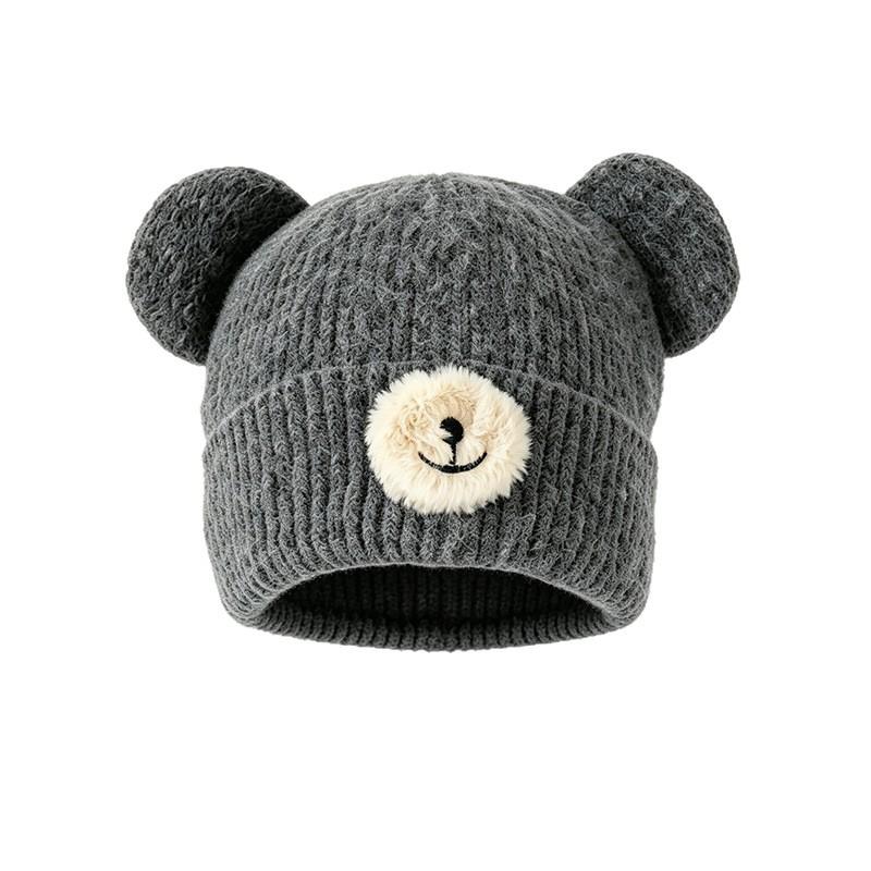 Autumn and winter fashion hat women's cute bear ears wool hat warm casual face small knitted hat