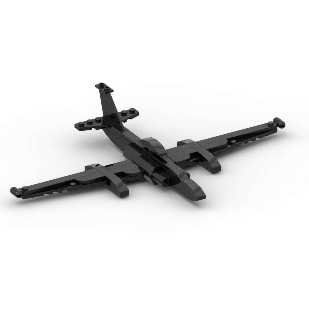Vojenská řada MOC Stavebnice U-2 Dragon Lady Černý Stíhací Průzkumný Letoun Model Sestavení Dětská Hračka
