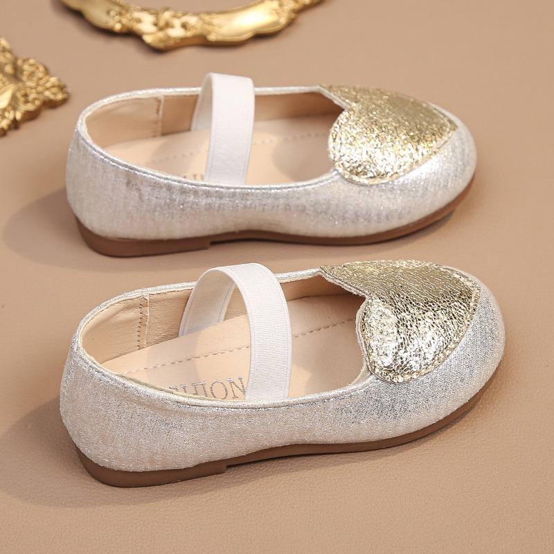 Girls' Closed-Toe Flats Heart-Shaped Design Casual Shoes for Toddlers Elegant Fashionable Shoes for Girl Casual Kids Shoes