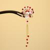 Tassel New Chinese Style Hair Clip Red Hanfu Hairpin Classical Horse Face Skirt Headwear  Bridal
