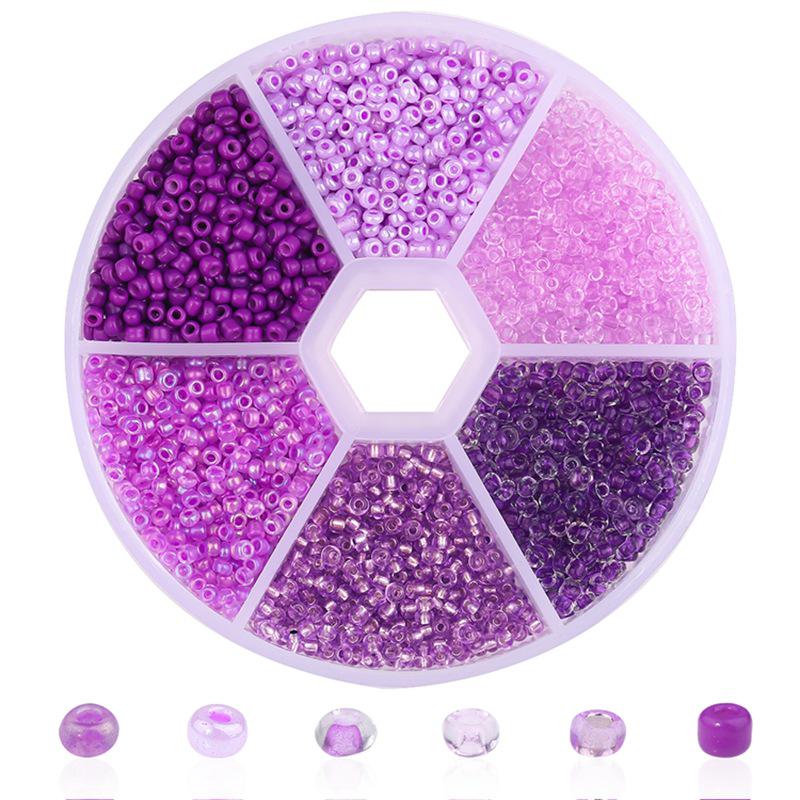 Handmade Mixed-Color Seed Beads Set: 6-Compartment Box for DIY Bracelets and Necklaces