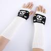Winter Warme Fäustlinge Strick Fingerlose Armstulpen Warme Fahr-Armstulpen Totenkopf Dehnbar Weiche Handschuhe Halloween Kostüm