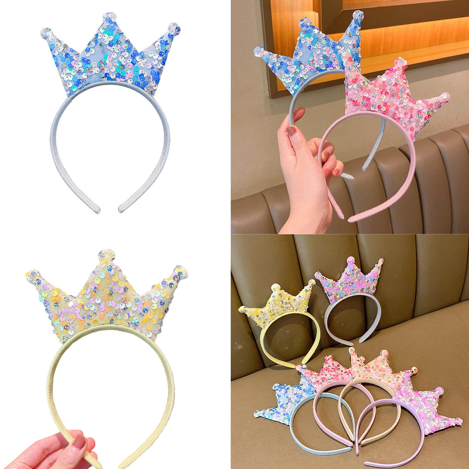

Мерцающая корона повязка на голову для девочки на день рождения головной убор праздничный обруч для волос с блестками детский костюм аксессуары головной убор 3