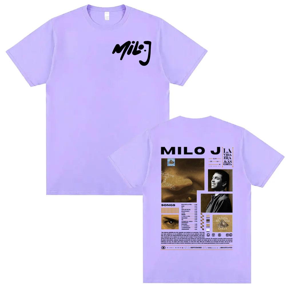 Rapper Milo J Music Album 2025 Tour Merch T Shirts Fashion Hip Hop Street Pop Music T Shirt Unisex Women Casual 100 Cotton Tshirt