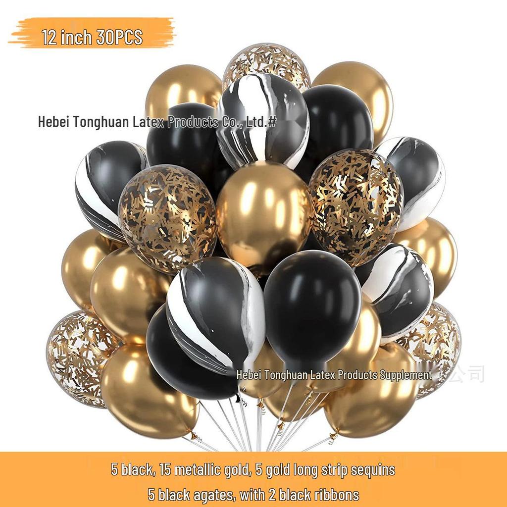 Neues Jahr Matt Glitzer Metallisch Latex Ballon Set für Dekorative Foto Atmosphäre