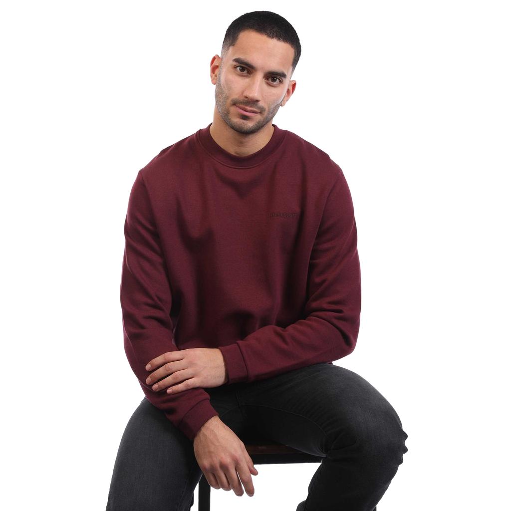 Lyle & Scott Mens Logo Brushed Back Crew Neck Jumper