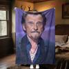 Rock Legend Johnny Halliday blanket Home Decor sofa blanket Digital printing Machine washable bedroom
