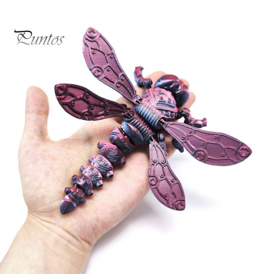 Realistic Insect Model 3D Printed Dragonfly Figurine, Articulated with Movable Joints, Stress Relief Fidget Toy for Desk Decoration Office Toys