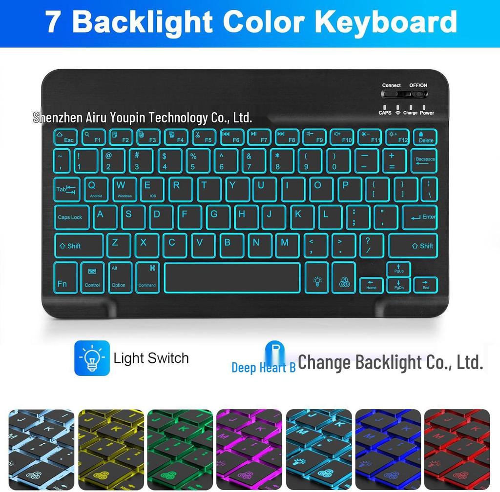 Suitable for Samsung A9 Plus Tablet: 11+ Bluetooth Keyboard with Backlit RGB and Leather Protective Case S789 10FE.