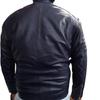 NOORA Men's Real Leather Navy Blue Jacket