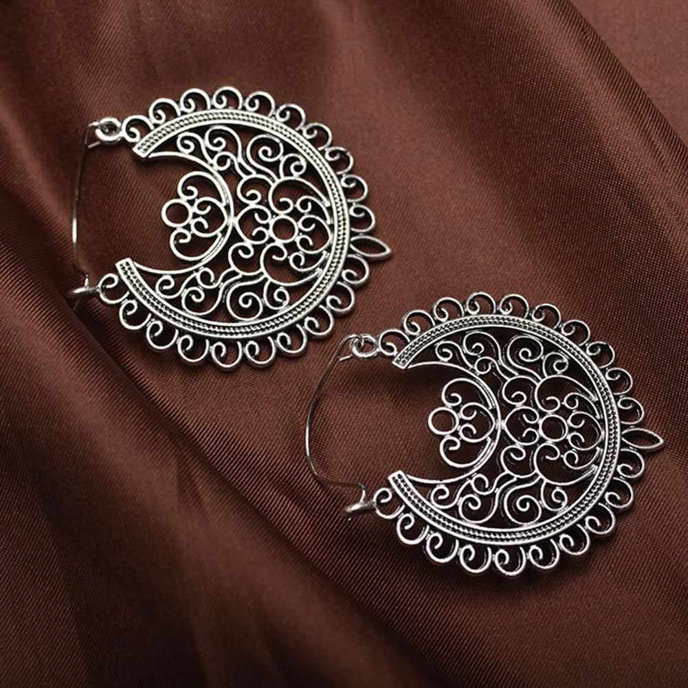 Women Retro Bohemia Carved Flower Hollowed Drop Hanging Earrings Fashion Jewelry Gift