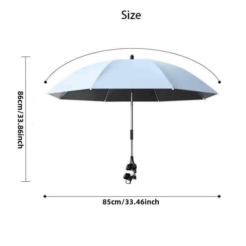Umbrella For Stroller Foldable Trolley Shading Umbrella With Clamp Portable Travel Supplies Pushchair Attachment For Outdoor,1PC