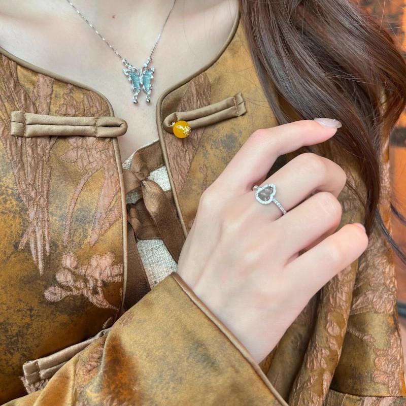 Contemporary Gourd Copper Design Adjustable Ring For Women Ideal For Attire Fashionable