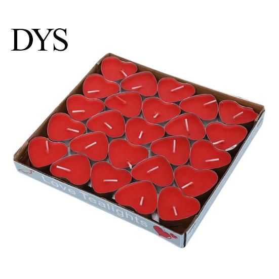 Tea Candle 50Pcs Smokeless Round/Heart Shape Flickering Birthday Mini Desktop Atmospheres for Party Wax