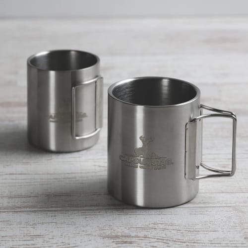CAPTAIN STAG Outdoor Cup Mug Tumbler 250ml Double Stainless Steel Hollow Double Structure Folding Handle Stainless Steel NEW Freedom UH-2018