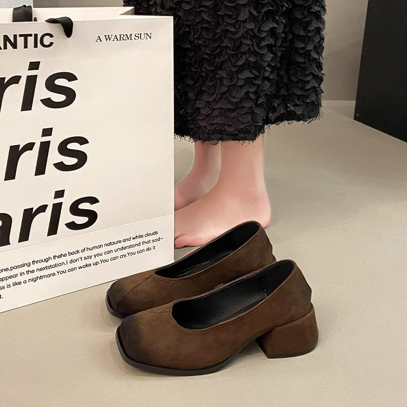 Temperament late evening breeze shallow mouth single shoes women's 2025 new French thick heel Mary Jane high heels versatile commuter women's shoes